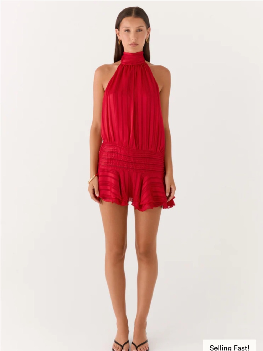 Peppermayo - Women’s Halter Neck Chiffon Mini Dress (Size 10) - Picture 5 of 9